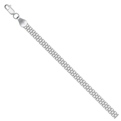 White gold 585 Bismarck double chain with diamond facet NC18-073-3 0.35MM 45SM 7.42G