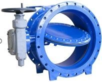Butterfly valve of butterfly valve type ZPD DN400 Ru16 with attachments in various versions of design