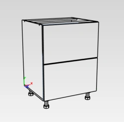 Lower kitchen cabinet with 2 drawers