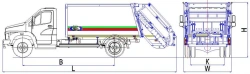 Rear-loading rubbish truck model MK-1541-04