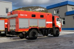 Fire pump station PNS-110, type 58815K43502, modification 58815B, on chassis KAMAZ-43502-D5