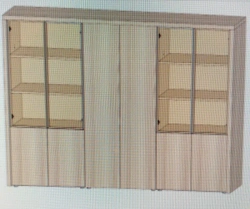 Composition of 2 combined wardrobes and wardrobe with decorative trim, Art. No. JR518