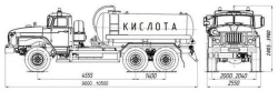 Acid tanker truck ACK-10 4680K2-60 on Ural 4320-1951-60, 4320-1951-62, 4320-1951-70, 4320-1951-72, 4320-1951-72, 4320-1 chassis.