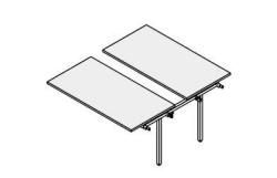 Section of conference table on metal frame