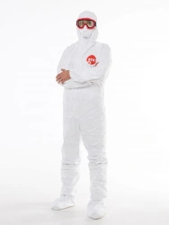 Protective coverall made of nonwoven material (polyethylene) for medical limited period of use, size S - XXXL, without pro