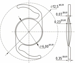 Aquamarine NanoCrystalline intraocular lens in version ACS12.05IOL /KIT