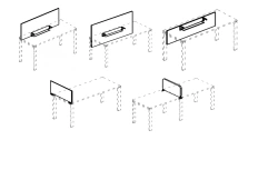 Wooden table screen. Furniture set "A4" series