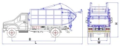 Rear-loading rubbish truck model MK-1545-G4