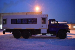 Special shift truck on URAL 4320-6951-70, 4320-6951-72, 4320-6951-74, 4320-6951-76 chassis. GIRD brand. Type 58498C. Mo