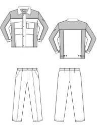 Women's suit (jacket, trousers, headgear) for protection against general industrial contamination and mechanical effects (istir)