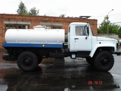 Special purpose motor vehicles - tanker truck, type 37121, modifications 37121R, on the basis of GAZ 33088 chassis.