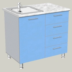 Sink cabinet single-door with four drawers model M-4