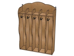 Shaped towel rack No.1, plywood (paint), 5 cells/ SD67