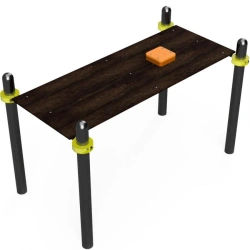 Bench for performing the test "Flexion-extension of the arms in a supine position on the floor with a platform for recording the