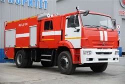 Fire tank truck ??-5,0-100, type 58816T, modification ?? 5,0-100 (53605), on chassis KAMAZ-53605-A5.