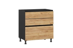 Sherwood LD.281150.000 Kitchen cabinet front 800 with 3 drawers LUX (4) (Golden Oak/Black )