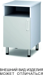Pedestal cabinet with open shelf and hinged door