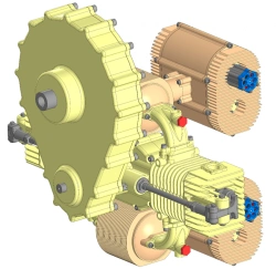 Air-cooled two-stroke two-cylinder calibre M-10 internal combustion engine 89,2 kW for UAVs