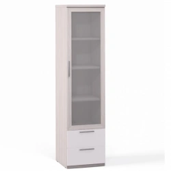 Rimini Ice F9W-01.CG/23P, Wardrobe with 1-door glass, 2 drawers, shelves with shield...in.1794 from the set of modular furniture