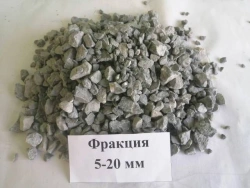 Crushed stone from dense rocks for construction work in fractions from 5 to 20 mm .