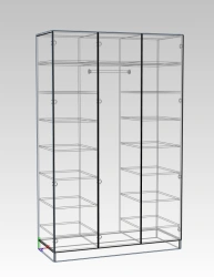 Cloakroom wardrobe closed with mezzanine and shelves