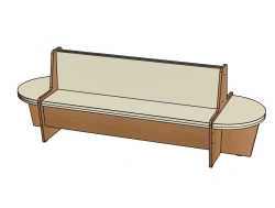 Sofa ''Cheburashka'' No. 3 with two side seats. (semi-soft) H300/ NM31