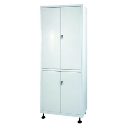 Medical metal two-section two-door cupboard with metal-metal doors for medicines SHM-2.101-"Aibolit" TU 9452-0