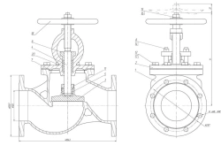 Shut-off flanged bore valve DN 125 PN 10 series 458 (KMIA.491125.004-01)