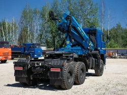 Special purpose vehicle with KMA type hydraulic loading crane on the basis of KAMAZ 43118 and its modifications 41K32N-U6