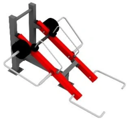 Outdoor weight machine for combined upper and lower body press, bark muscles with variable load (bench t