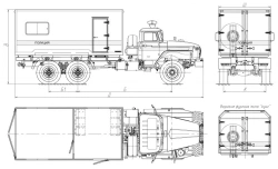 Trucks with diesel engine mod. 5777CN without CMU on the basis of Ural chassis mod. 4320-60, 4320-72 with "4320" type cabin