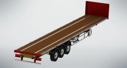 Flatbed semi-trailer without sides, three-axle (designed for transporting dangerous goods), modification FSA-453A