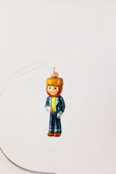 Licence Christmas tree toy made of glass "Kesha's Boy"