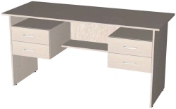 Teacher's desk with 2 hanging bollards with 2 drawers 1500x600x750 mm LDFP 16mm