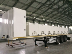 Three-axle semitrailer fish carrier model PL-24 modification PL-24R with axle unit BPW HSFALM 9010-15 V36 61.68.361.147QS and ty