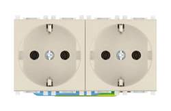 CADUCEUS ALING Experience Double flush-mounted earthed socket without blinds 2x16A, 250V~, 2x2M, beige, art. 74112.9