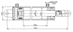 Hydraulic cylinder 1140.00.00.00 (100x50-400, mm), 16MPa