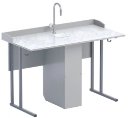 Pupil's two-seater laboratory table for chemistry room, SUDLH