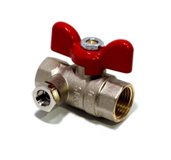 Ball valve with thermosensor nickel-plated Dist, series "Special" DN15 1/2" BP-BP, H521B