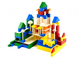 Children's tabletop wooden construction set Builder 113 elements