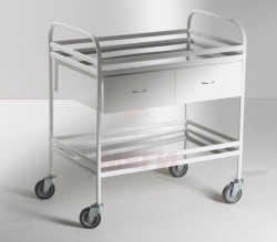 ??549-02-???(???-549-02) Mobile metal manipulation table, with sides, on wheels, with two stainless steel shelves