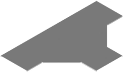 Cover of T-branch (tee) of self-supporting cable trunking KLY 000 T, with overall dimensions from 150 mm to 1000 mm, with metal