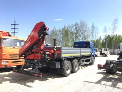 Special purpose vehicle with KMA type hydraulic loading crane on the basis of KAMAZ 43118 and its modifications 41K03N-U2