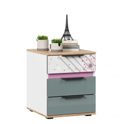 Urban LD.528120.000 Bedside cabinet (White/Pink )