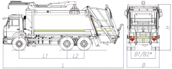 Rear-loading rubbish truck model MK-4547-07