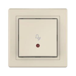 CADUCEUS ALING PRESTIGE Flush-mounted push-button switch with indication 10A, 250V~, beige, article number 610I.999.