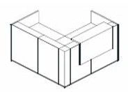 Corner reception desk. (School furniture brand "Interior" series "TDI School")