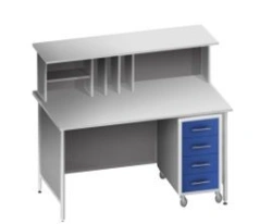 Nurse's straight post with pedestal cabinet KSPm 1-02E