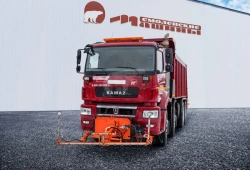 Combined road machine KDM-7881110 on the basis of a truck with a tipper body KAMAZ-65801 with a sand and salt spreading, poli