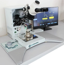 Semi-automatic unit of ultrasonic, thermosonic contact spot welding UMS-20KPM